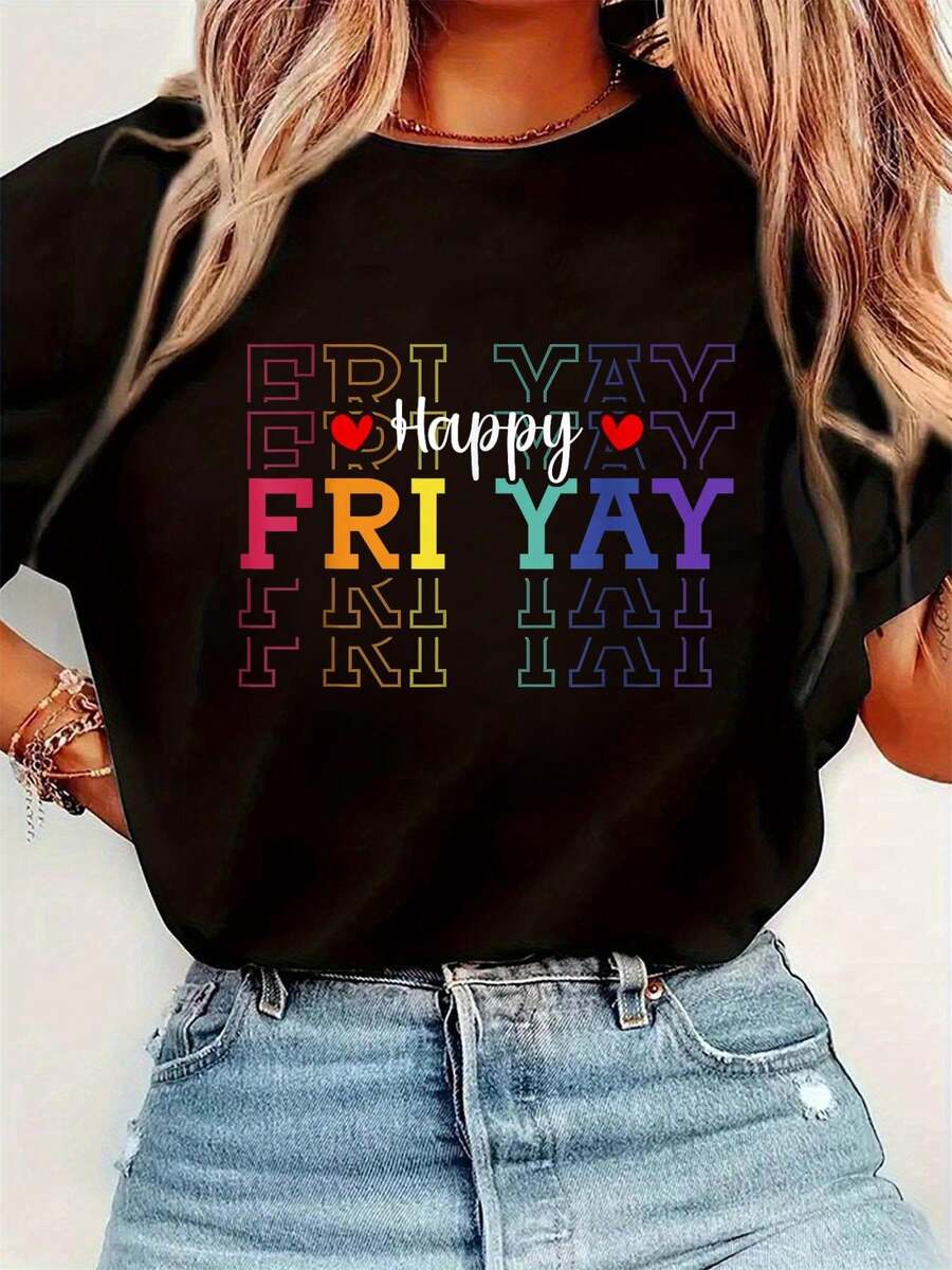 Funny Friday Lover Graphic Pri - Tee Graphic Print reseña y precio