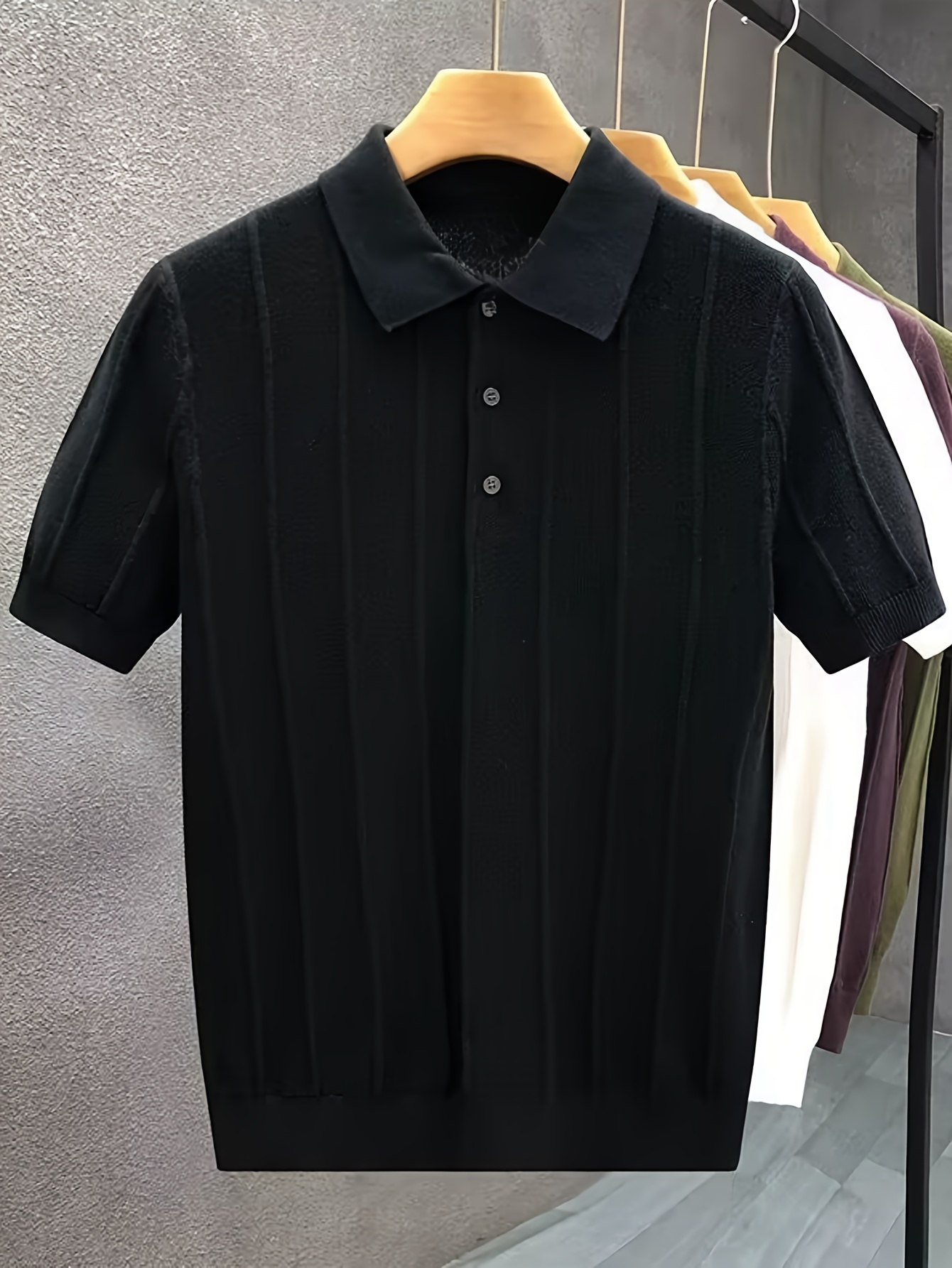 High-end luxury vertical strip - Polo Shirt Pique reseña y precio