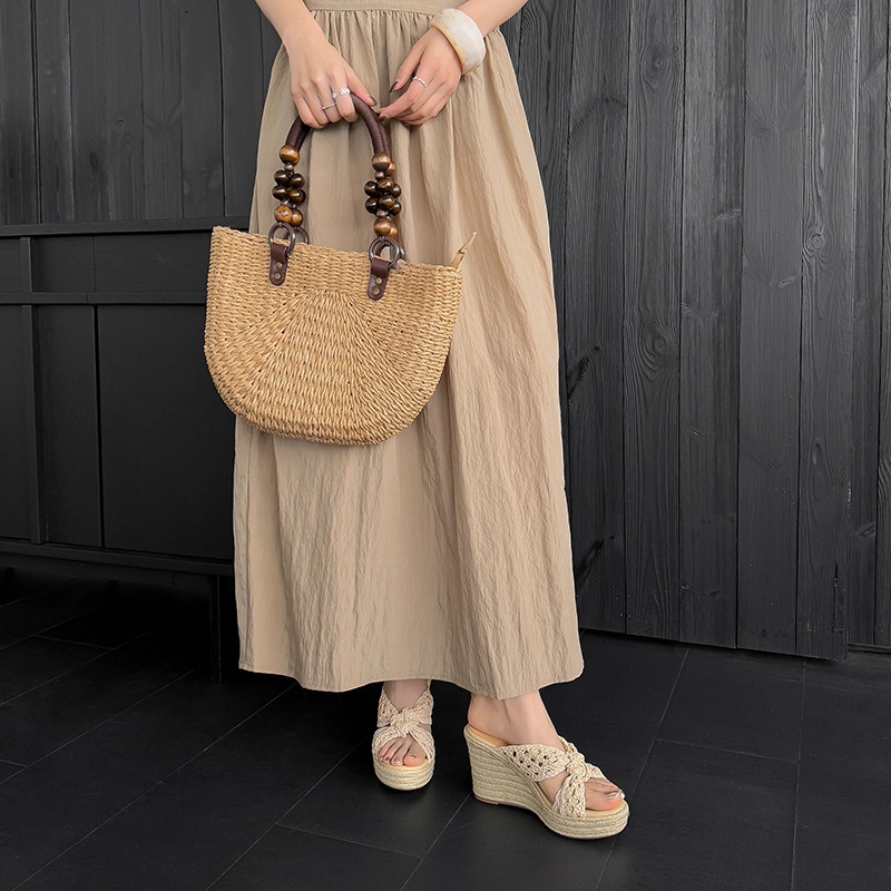 MKKHOU Women Woven Straw Wedge - Espadrille Slip On reseña y precio