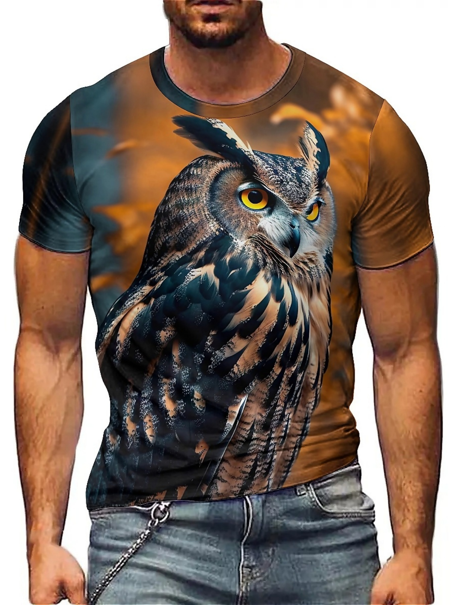 Men's & Women's 3D Print Owl G - Tee Graphic Print reseña y precio