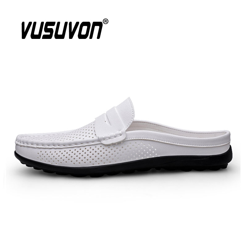 Men Mules Slippers Split Leath - Flip Flop Leather Men reseña y precio