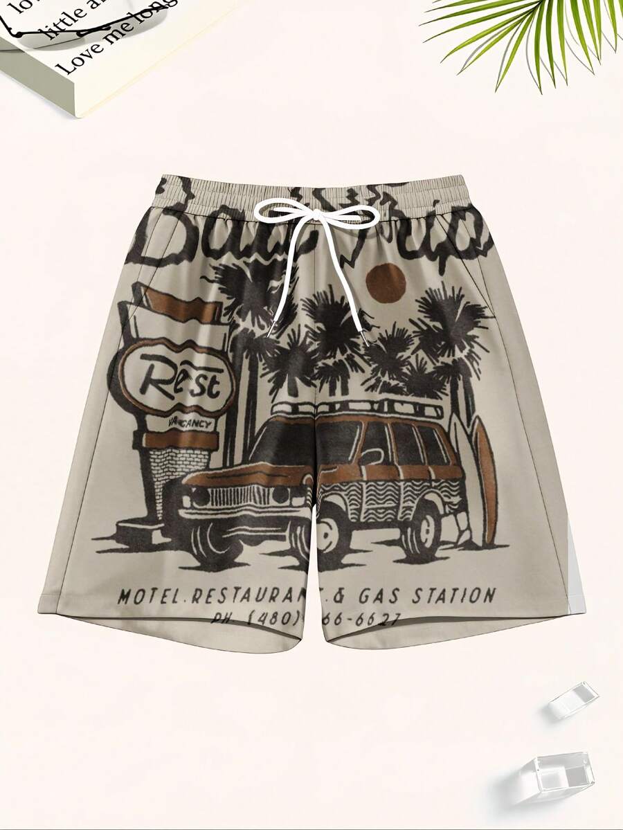 Mens Beach Trip Print Board Sh - Swim Trunk Quick Dry reseña y precio