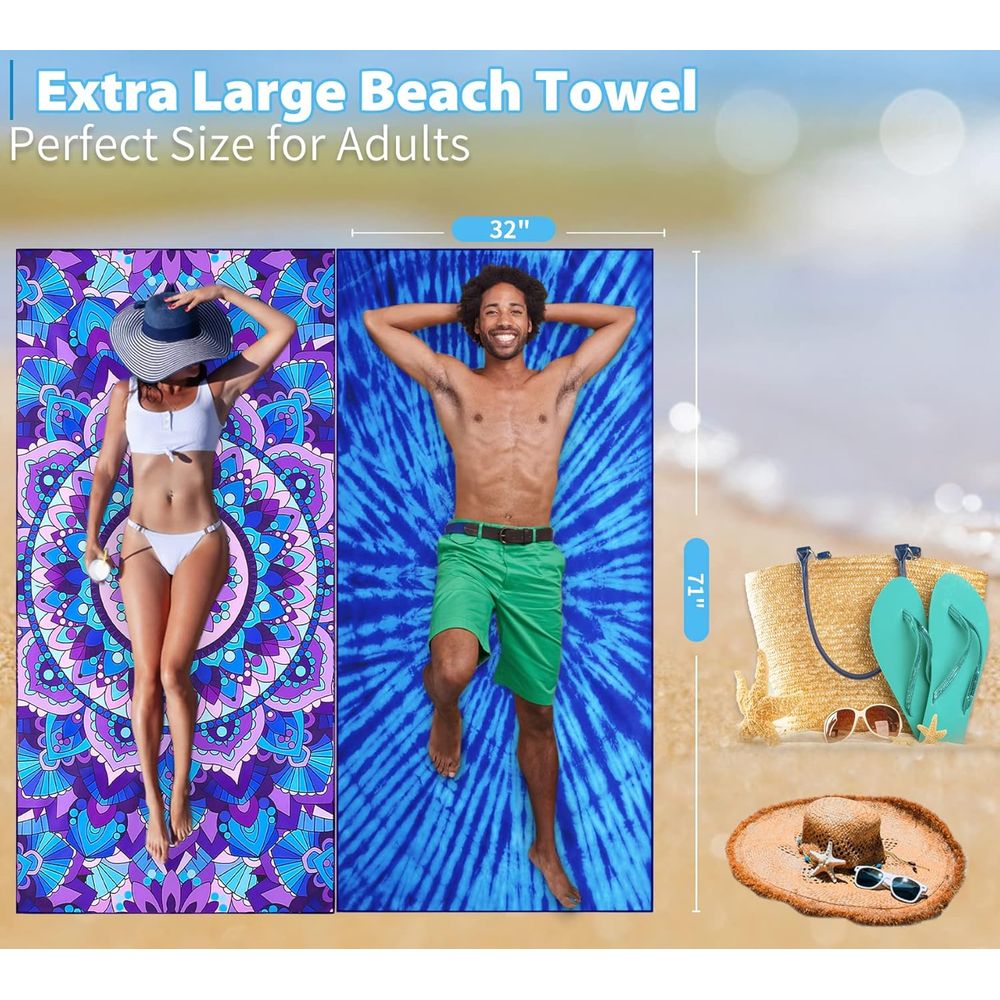 Lightweight Oversized 71x32 Be - Beach Towel Large reseña y precio