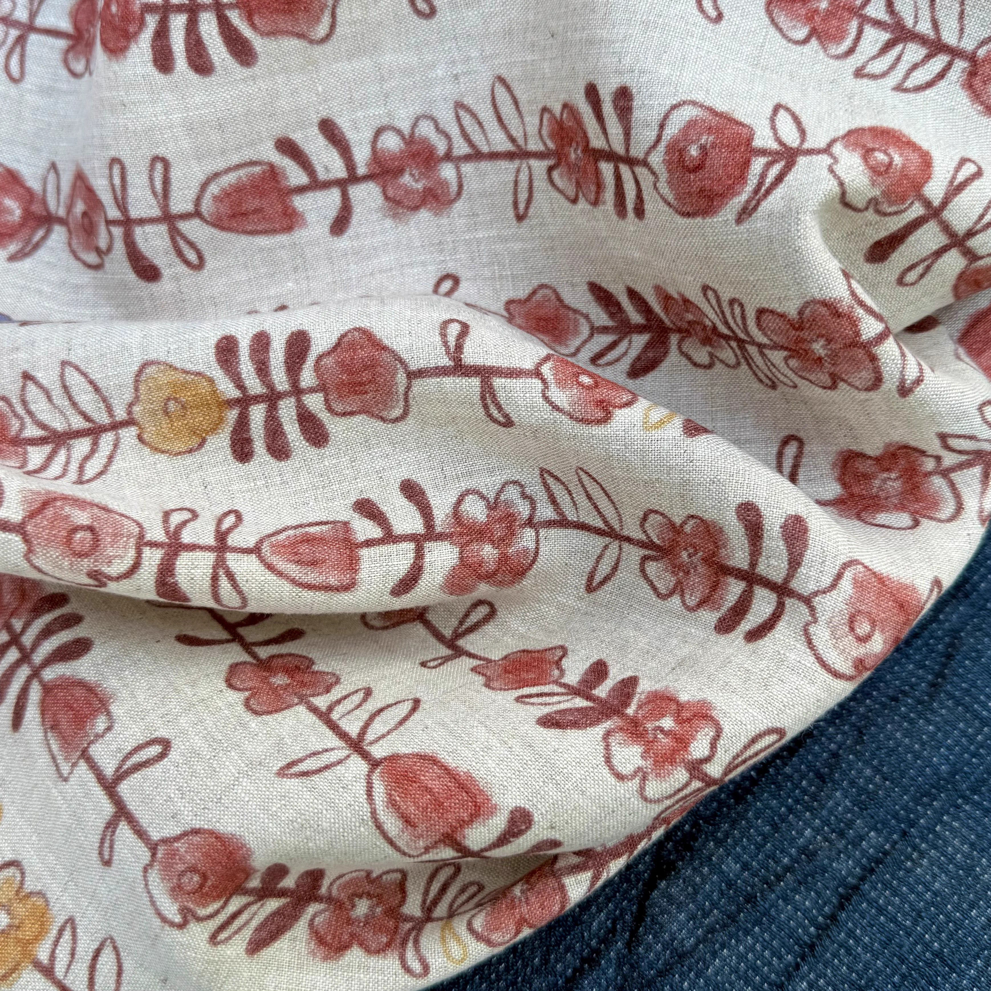 1yard Unique flowers print fab - Linen Shirt Breathable reseña y precio