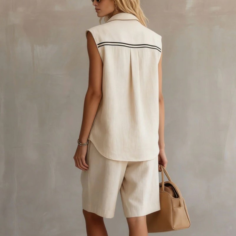 Summer Fashion Solid Linen Ble - Shirt Camp Collar reseña y precio