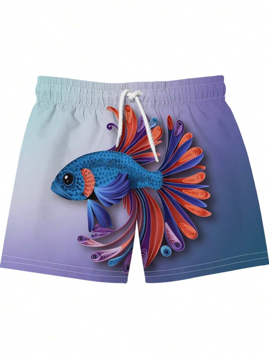 Gradient Purple Blue Swim Trun - Swim Trunk Quick Dry reseña y precio