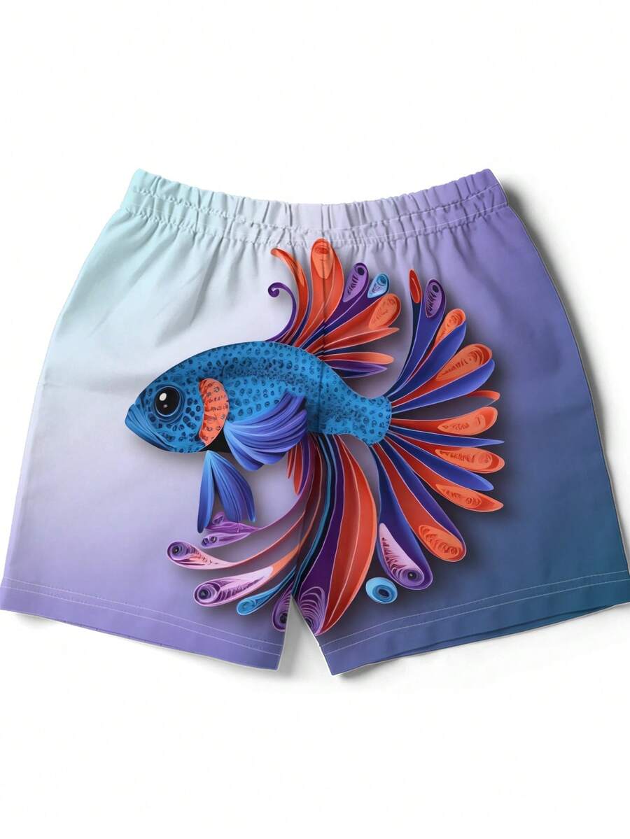 Gradient Purple Blue Swim Trun - Swim Trunk Quick Dry reseña y precio