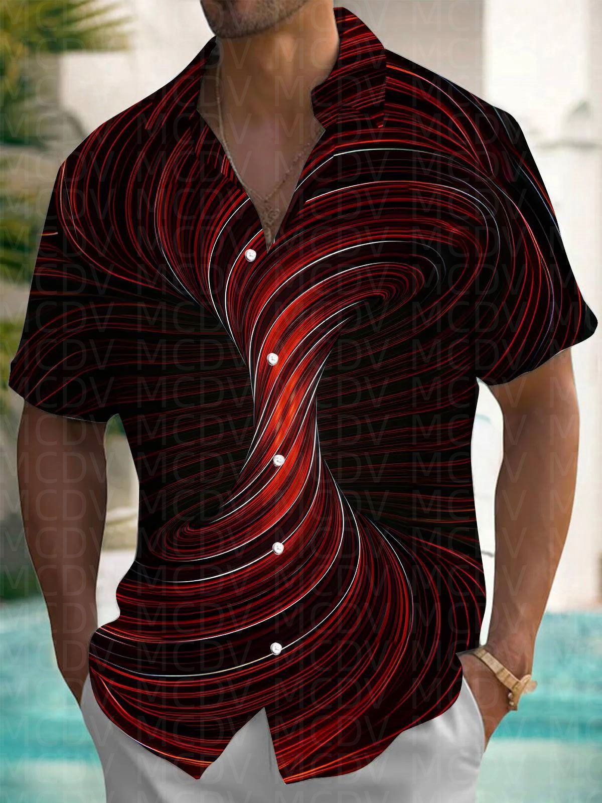 Star Pattern Style Men's Hawai - Shirt Camp Collar reseña y precio
