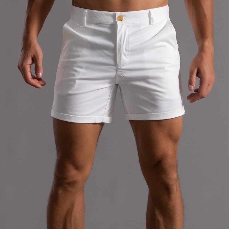 Men Slim Fit Chino Shorts Roll - Shorts Chino Slim reseña y precio