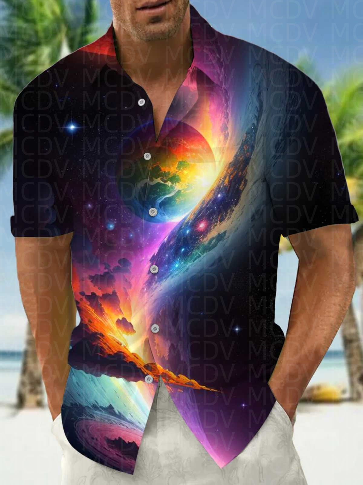 Sun Pattern Style Men's Hawaii - Shirt Camp Collar reseña y precio