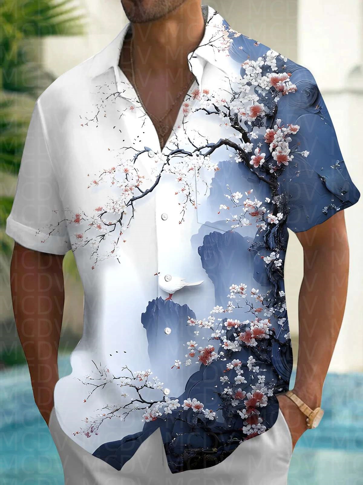 Sun Pattern Style Men's Hawaii - Shirt Camp Collar reseña y precio