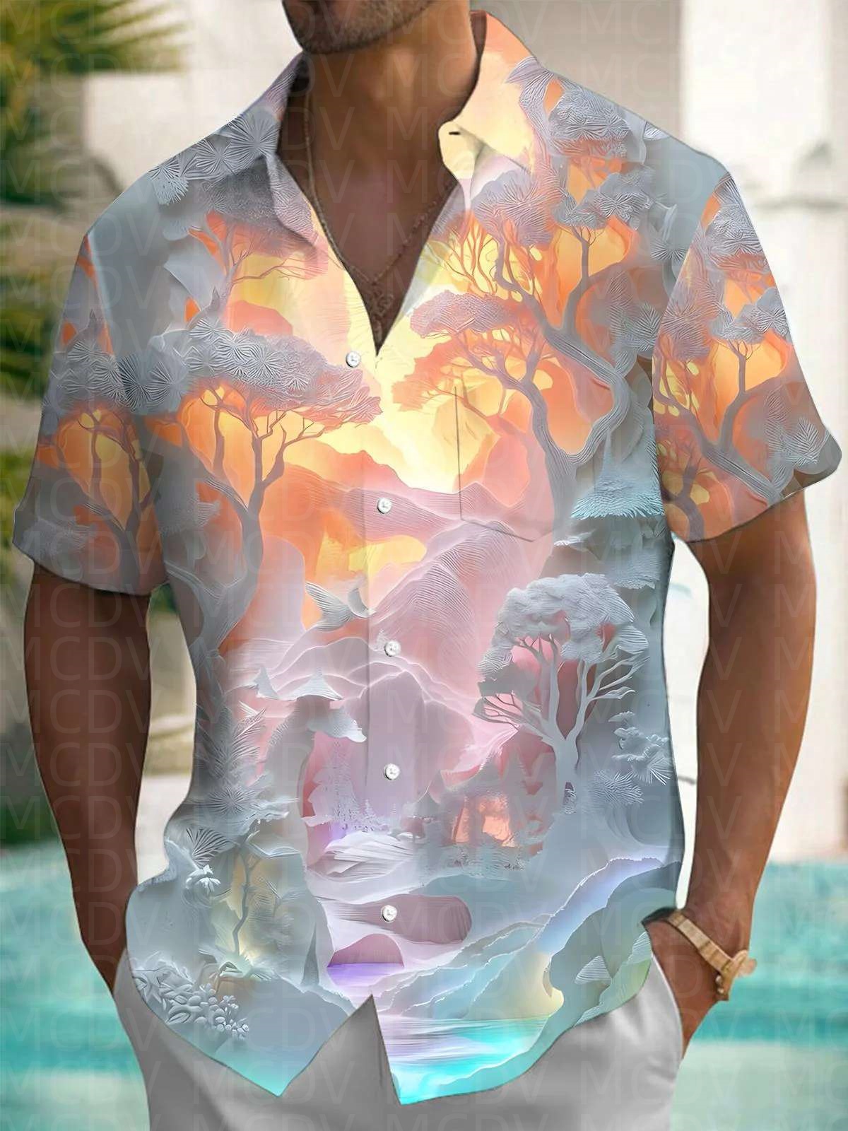 Trump Pattern Men's Hawaiian S - Shirt Camp Collar reseña y precio