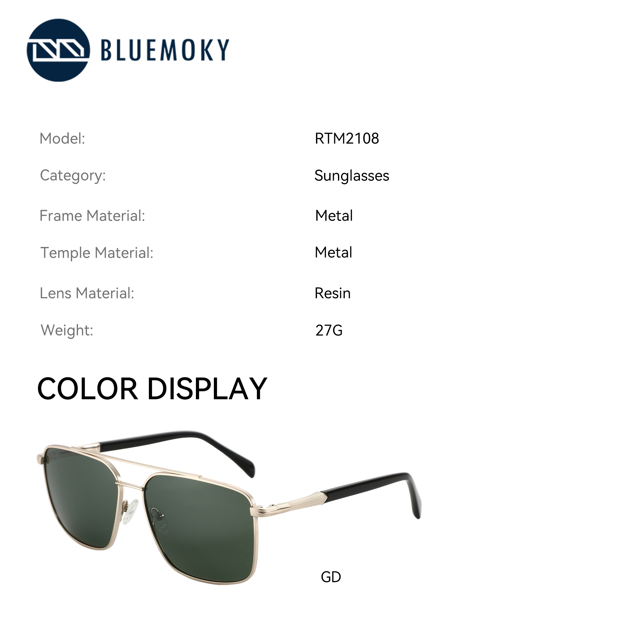 BLUEMOKY L Size Fashion Metal  - Sunglasses Aviator Polarized reseña y precio