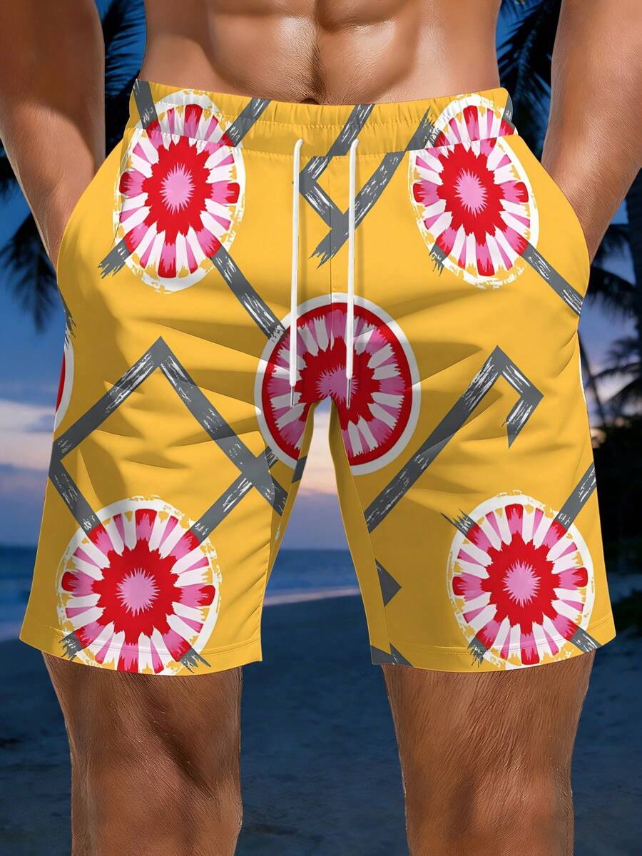 Mens Geometric Floral Print Be - Swim Trunk Quick Dry reseña y precio