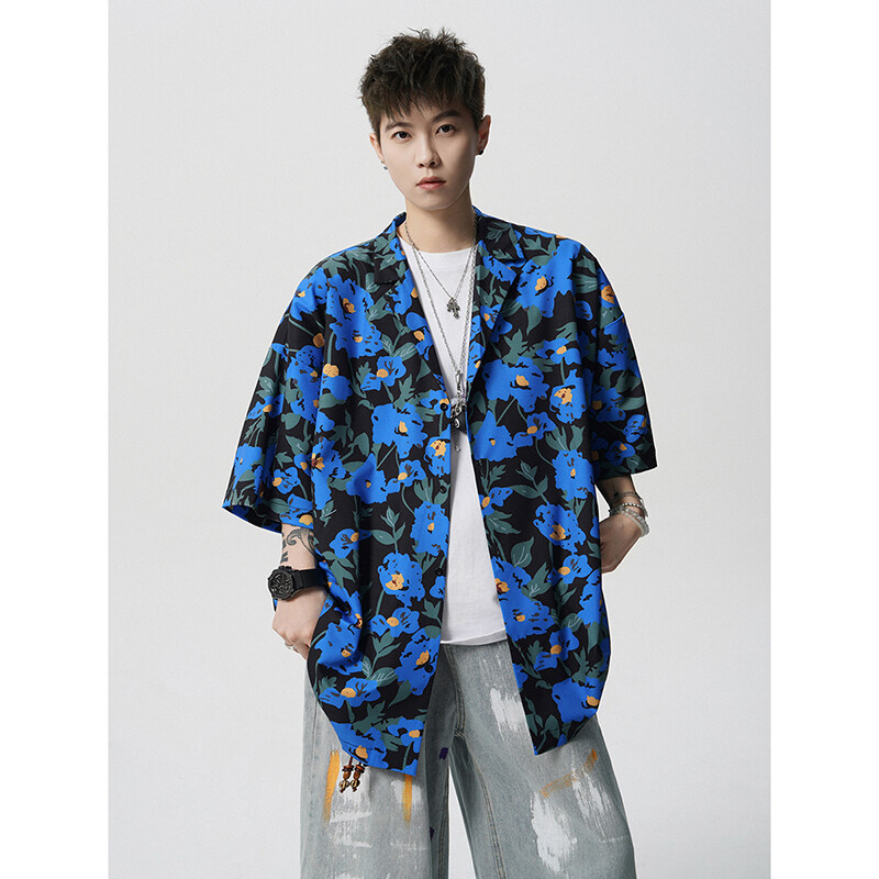 Summer Vintage Floral Print Lo - Resort Shirt Floral reseña y precio