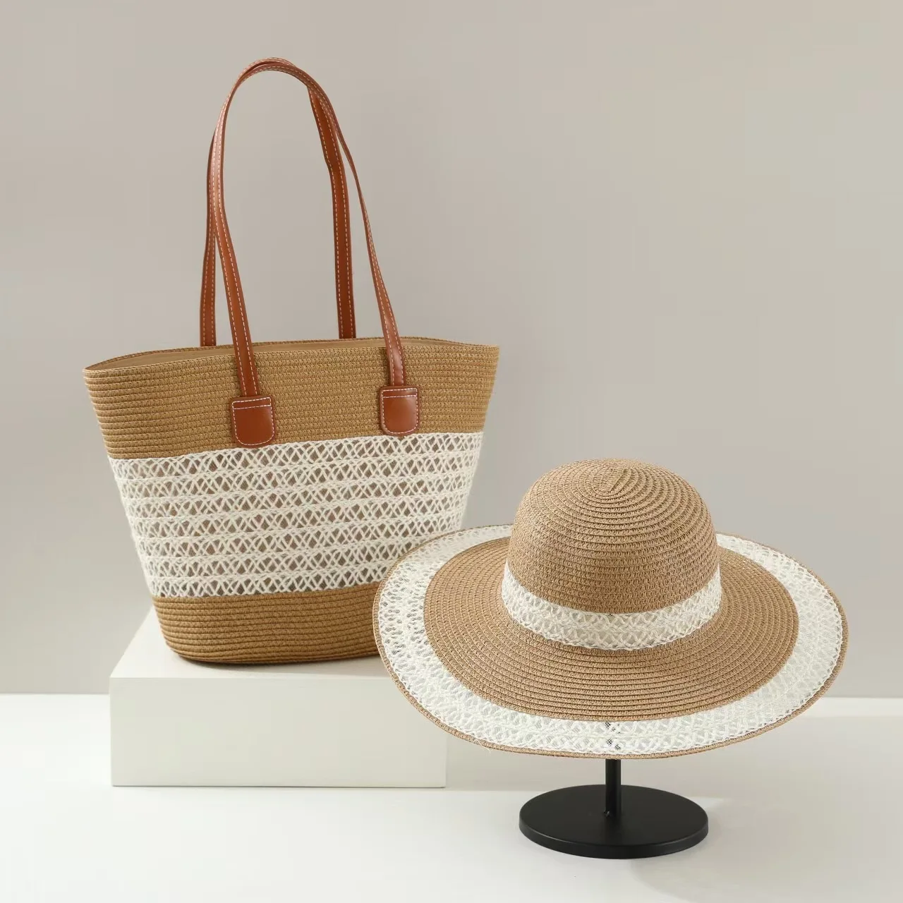 Large Capacity Straw Woven Bag - Bucket Hat Straw reseña y precio
