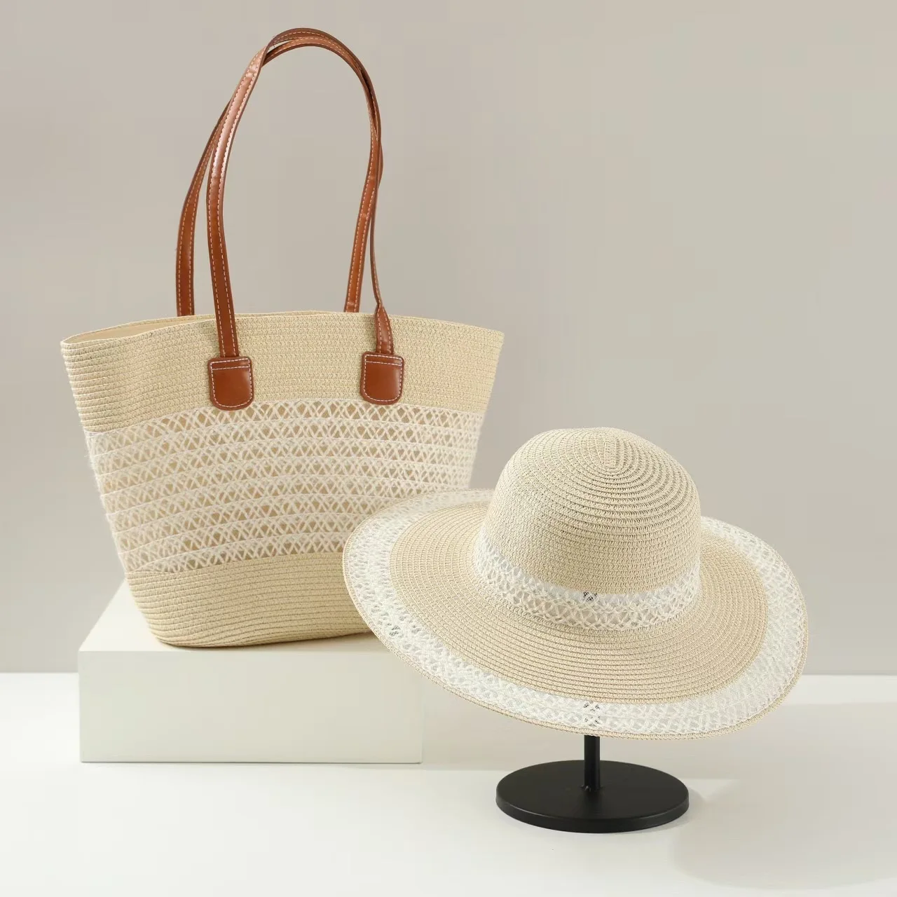 Large Capacity Straw Woven Bag - Bucket Hat Straw reseña y precio