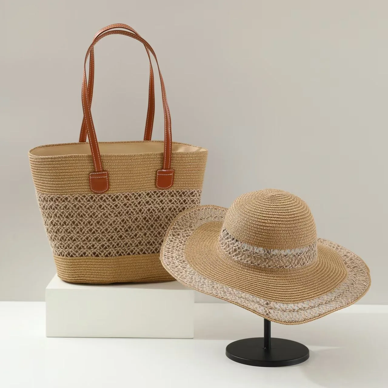 Large Capacity Straw Woven Bag - Bucket Hat Straw reseña y precio