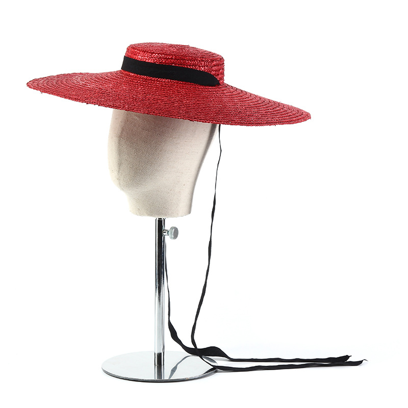 15cm Wide Brim Straw Hat Flat  - Bucket Hat Straw reseña y precio
