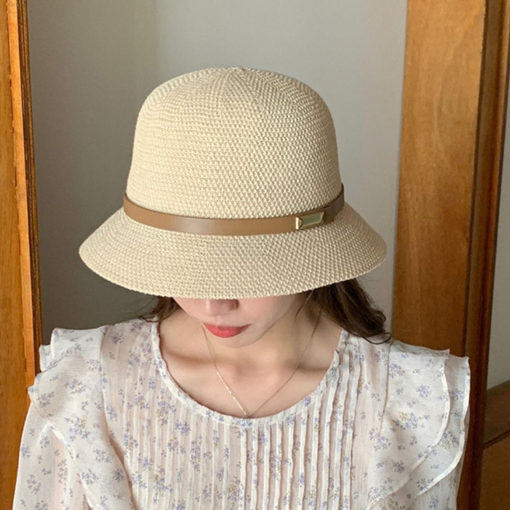 Korean PU Leather Belt Women S - Bucket Hat Straw reseña y precio