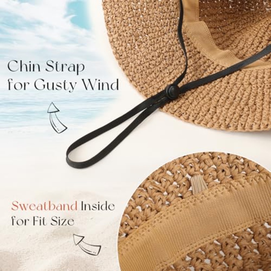 Beach Sun Hats for Women, Stra - Packable Hat Nylon reseña y precio