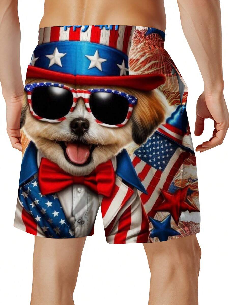 Patriotic Dog American Flag Pr - Swim Trunk Quick Dry reseña y precio