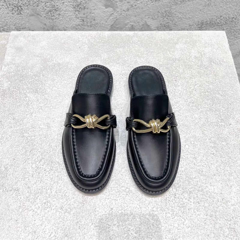 Metal Buckle Half Slippers For - Flip Flop Leather Men reseña y precio