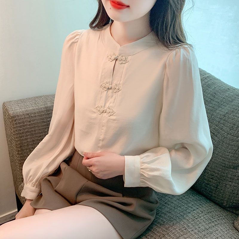 New Chinese Style Stand Up Col - Shirt Camp Collar reseña y precio
