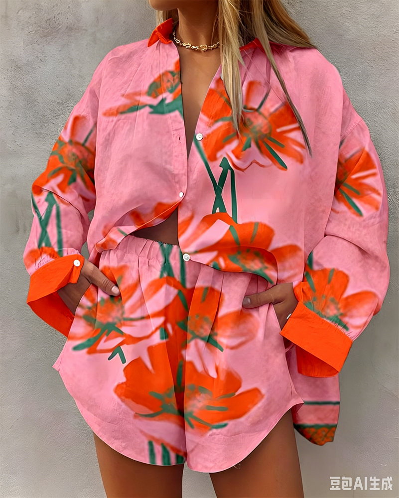 Hawaii Summer Fashion Long Sle - Resort Shirt Floral reseña y precio