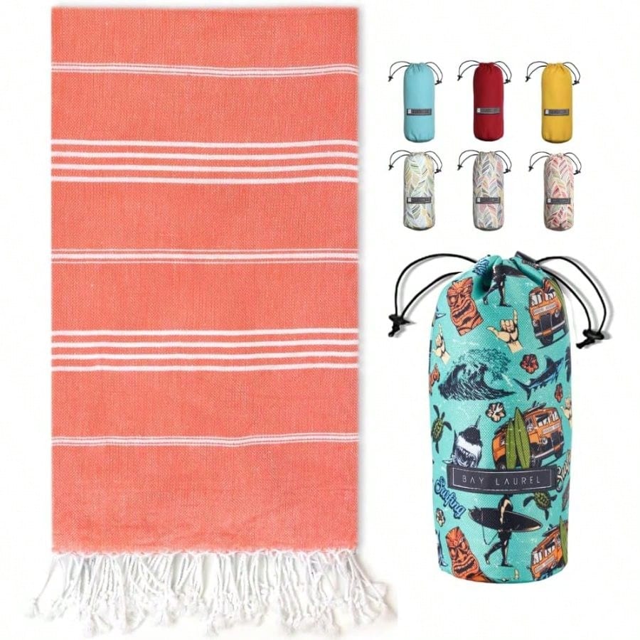 Turkish Beach Towel With Trave - Beach Towel Large reseña y precio