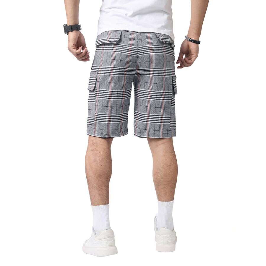 Mens Slim Fit Stretch Plaid Dr - Shorts Chino Slim reseña y precio