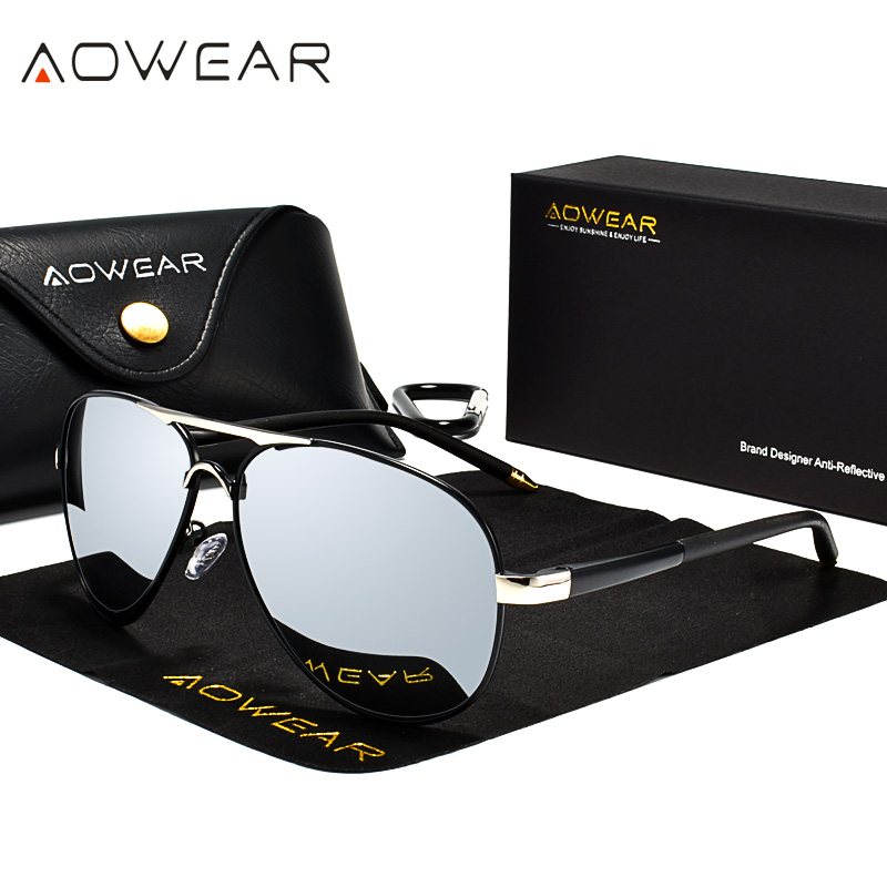 AOWEAR Men's Aviation Sunglass - Sunglasses Aviator Polarized reseña y precio
