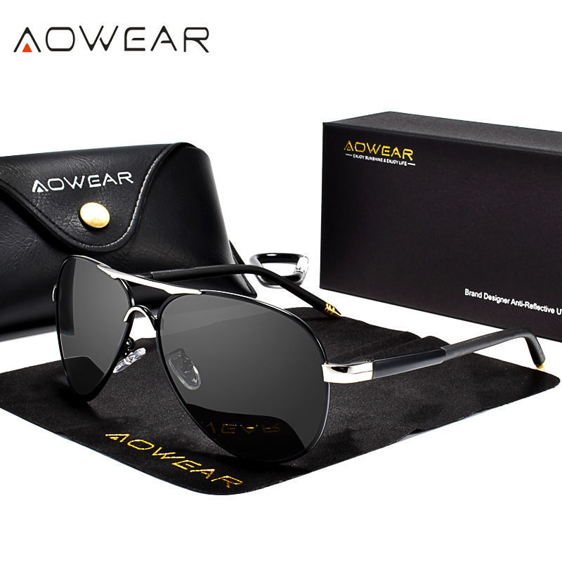 AOWEAR Men's Aviation Sunglass - Sunglasses Aviator Polarized reseña y precio