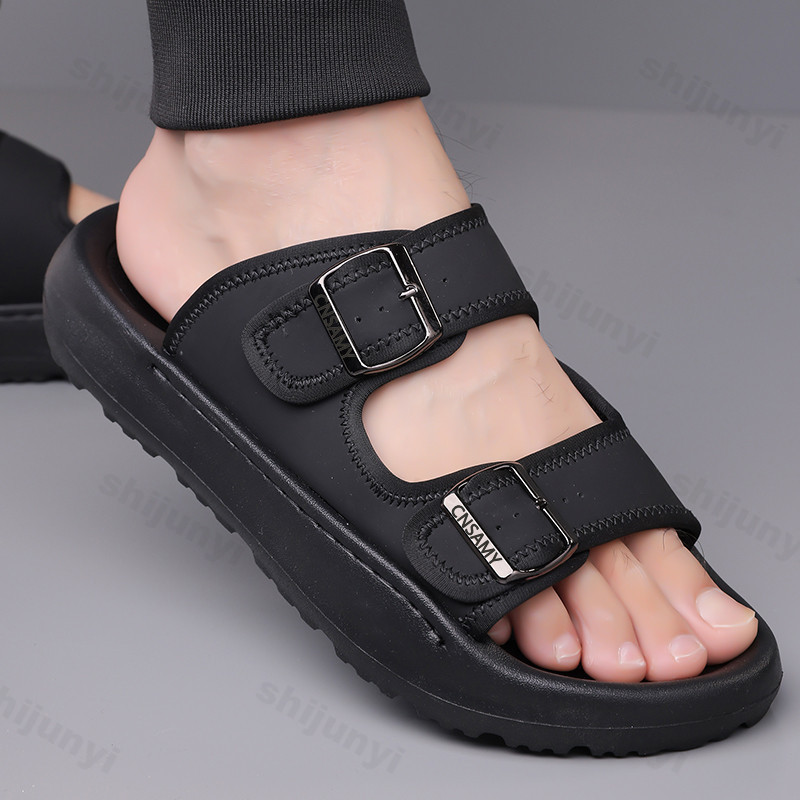 Men's Slippers 2025 Summer Bre - Flip Flop Leather Men reseña y precio