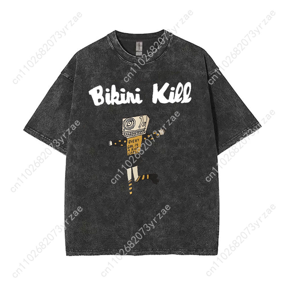 Bikini Kill Retro Wash Tshirt  - Linen Shirt Breathable reseña y precio