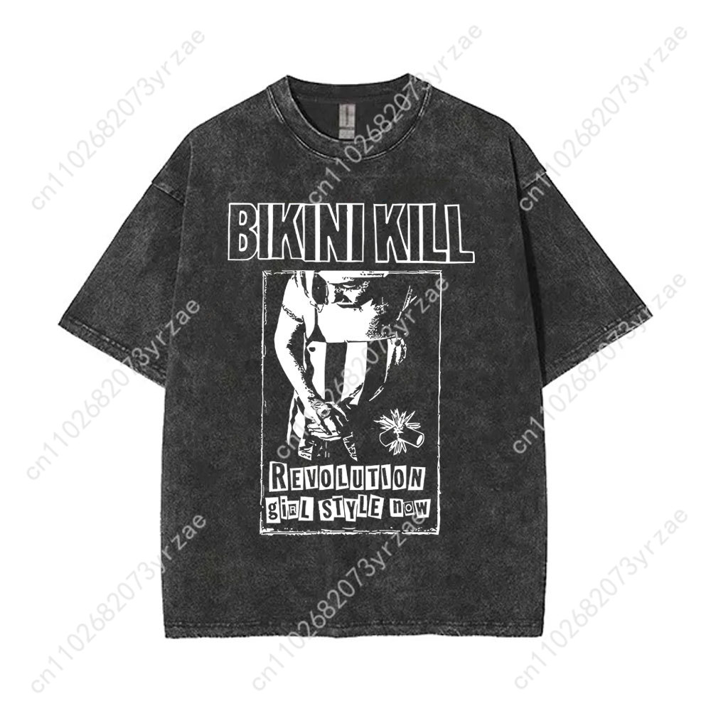 Bikini Kill Retro Wash Tshirt  - Linen Shirt Breathable reseña y precio