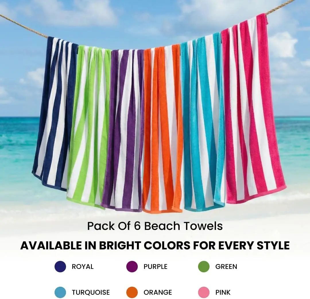 Beach Towels 6 Pack Large 30x6 - Beach Towel Large reseña y precio