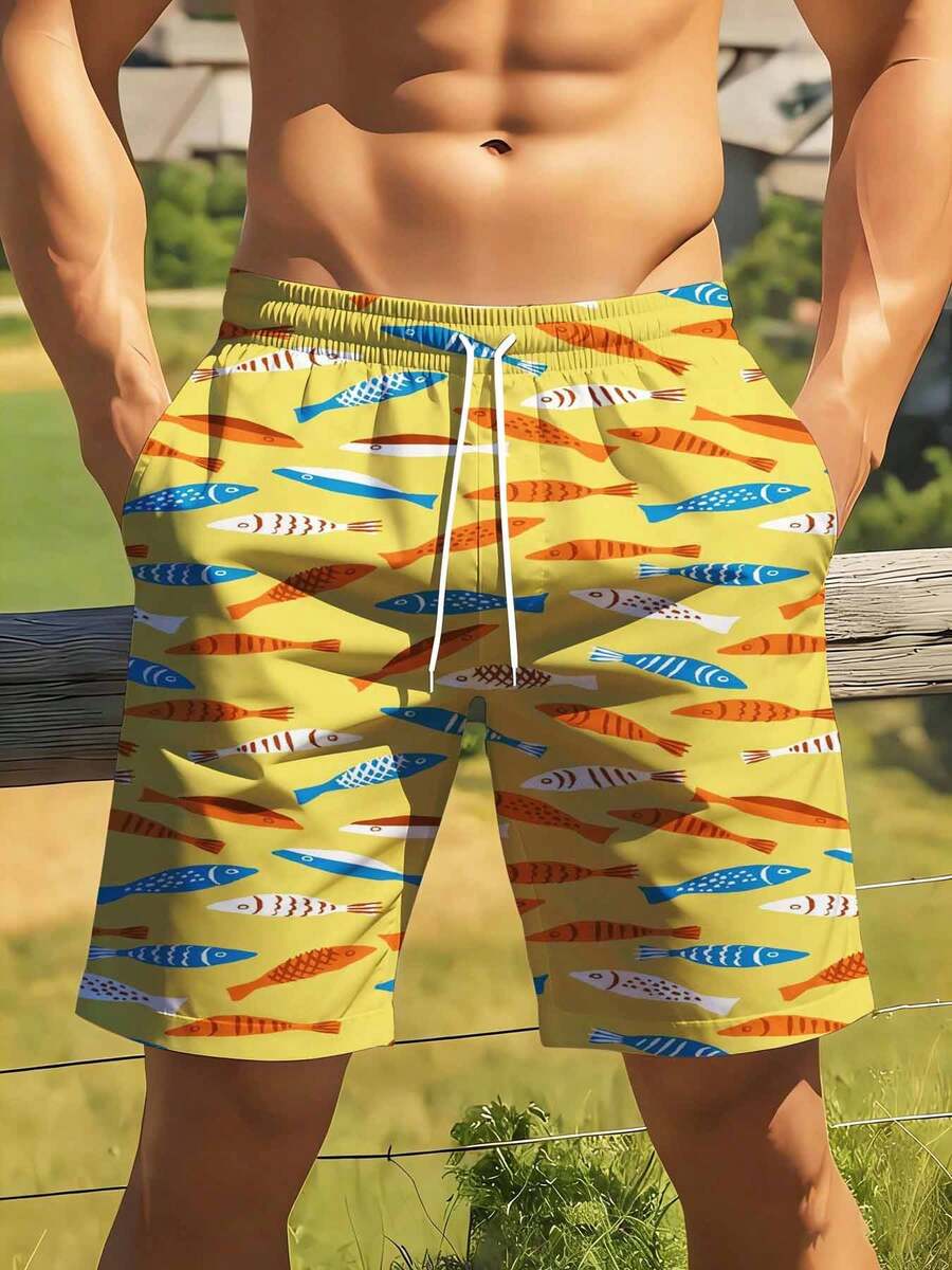 Colorful Fish Pattern Swim Tru - Swim Trunk Quick Dry reseña y precio