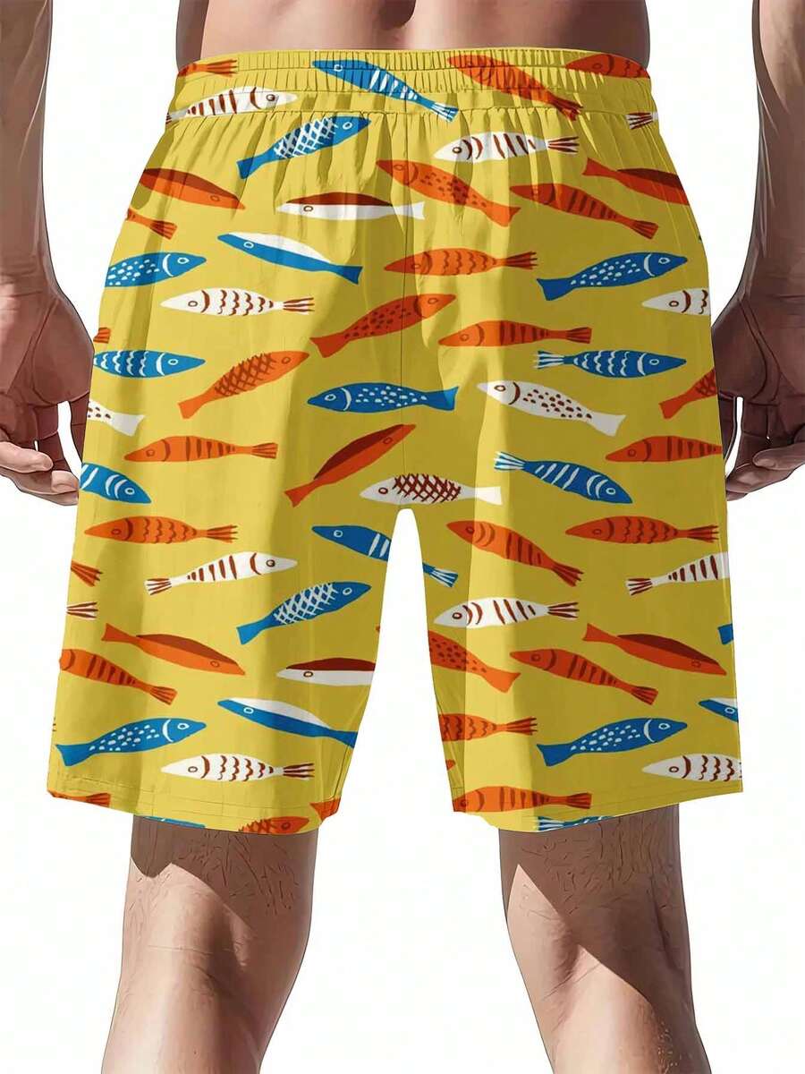 Colorful Fish Pattern Swim Tru - Swim Trunk Quick Dry reseña y precio