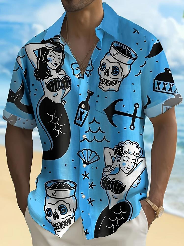 Summer Men's Fashion Casual So - Resort Shirt Floral reseña y precio