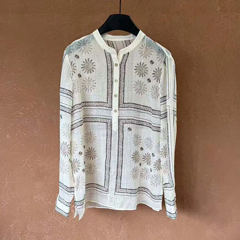 Women New Design Loose Tempera - Resort Shirt Floral reseña y precio