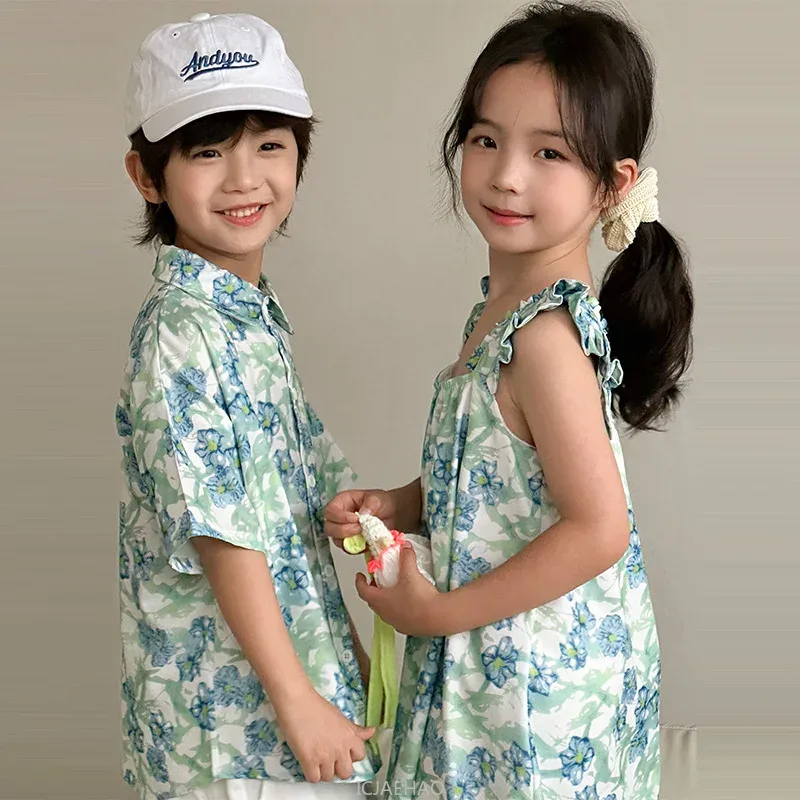 Look Boys Shirts Korean Childr - Resort Shirt Floral reseña y precio