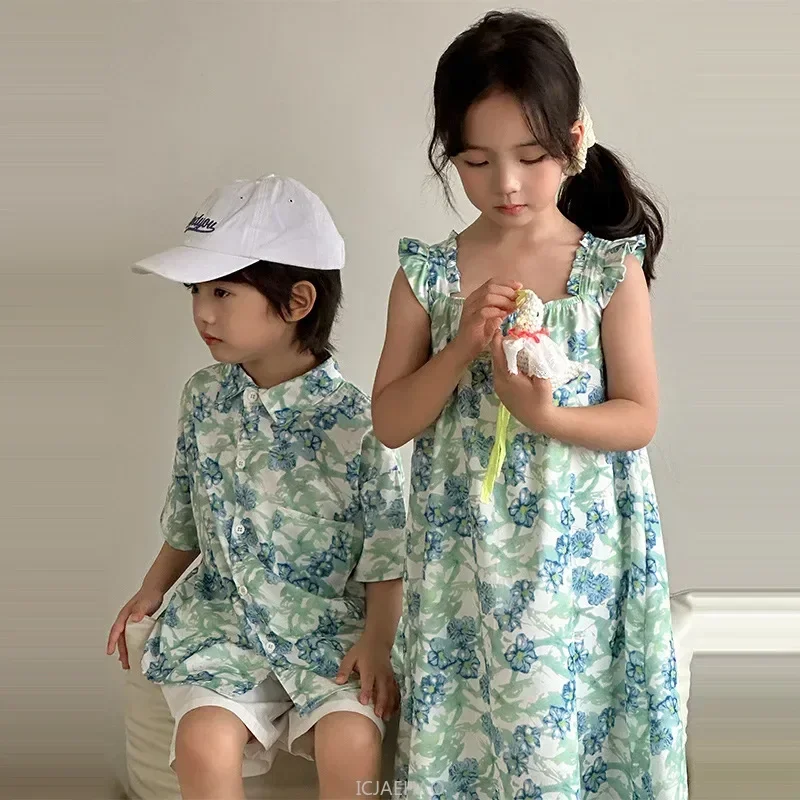 Look Boys Shirts Korean Childr - Resort Shirt Floral reseña y precio
