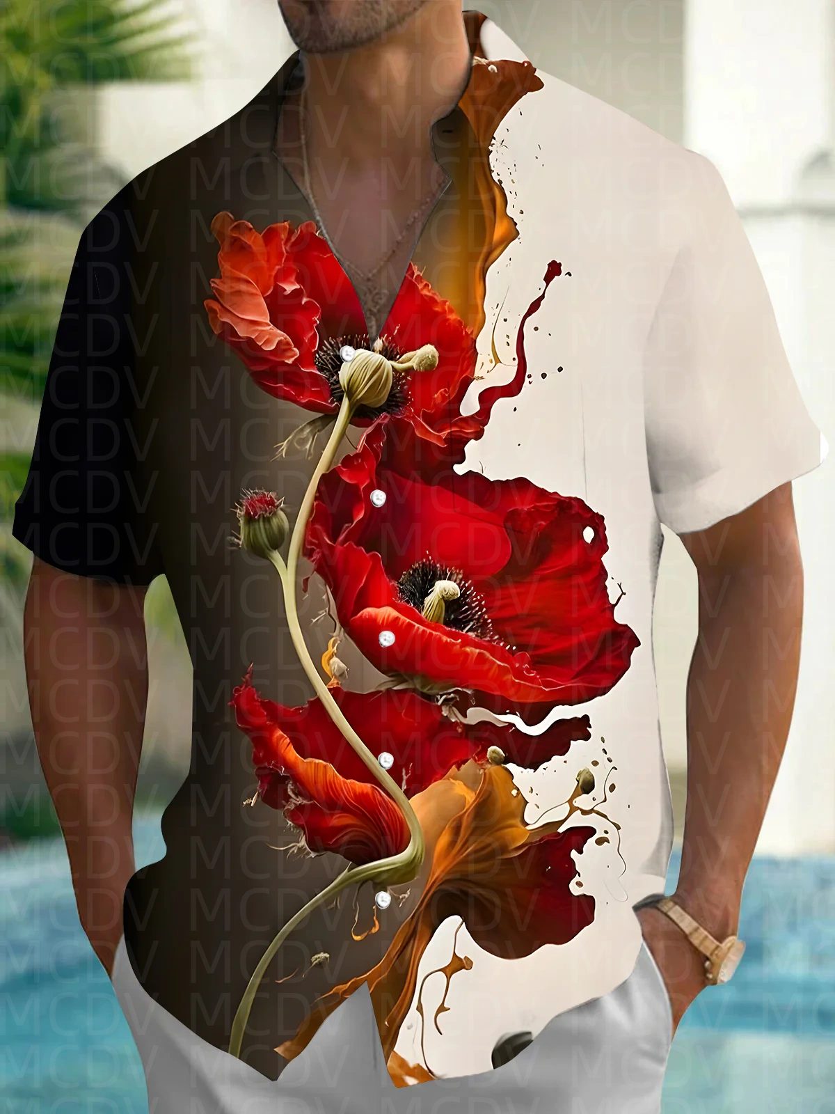 Balloon Pattern Men's Hawaiian - Shirt Camp Collar reseña y precio