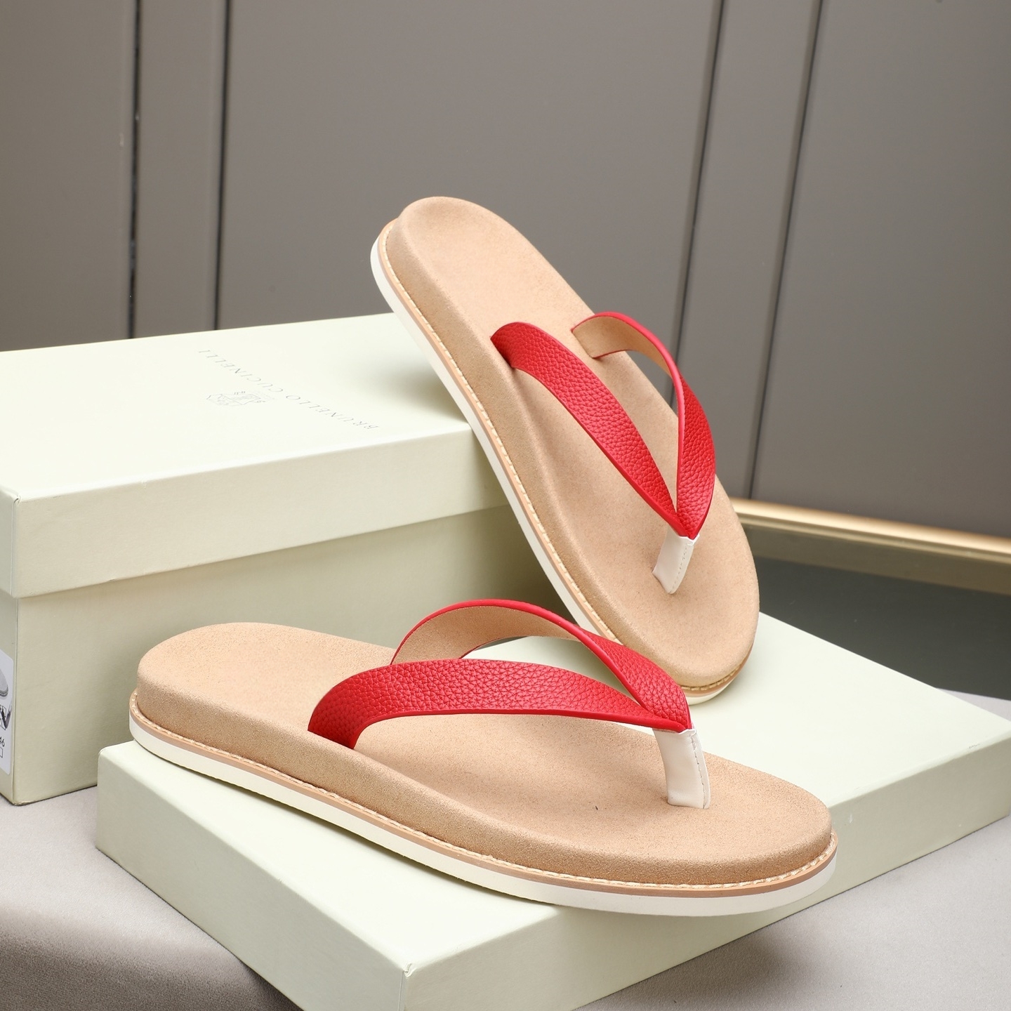 Luxury Brand Genuine Leather S - Flip Flop Leather Men reseña y precio