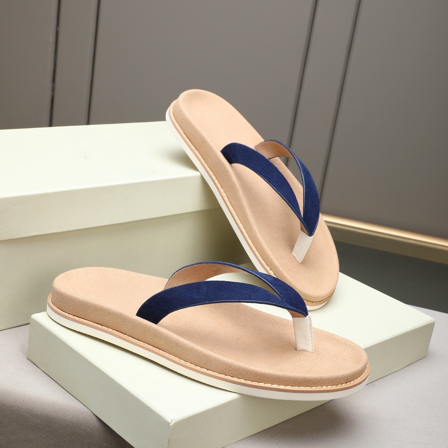 Luxury Brand Genuine Leather S - Flip Flop Leather Men reseña y precio