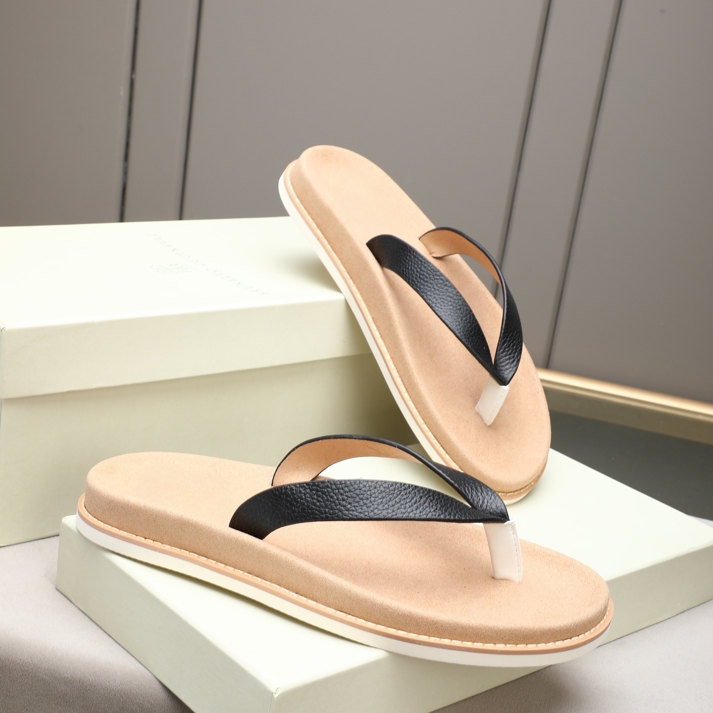 Luxury Brand Genuine Leather S - Flip Flop Leather Men reseña y precio