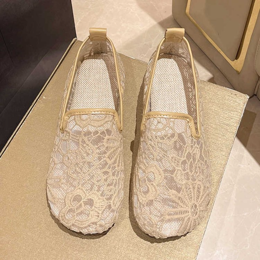 Chic Lace Mesh Hollow Out Espa - Espadrille Slip On reseña y precio
