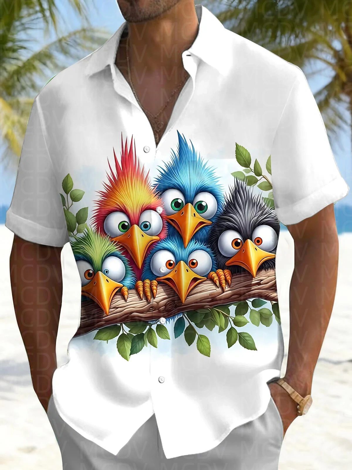 Bird Pattern Men's Hawaiian Sh - Shirt Camp Collar reseña y precio