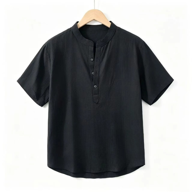Men Cotton Linen Short-Sleeve  - Linen Shirt Breathable reseña y precio